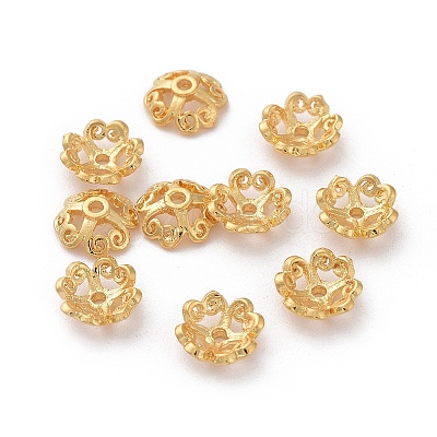 Brass Fancy Bead Caps X-KK-S345-089-1