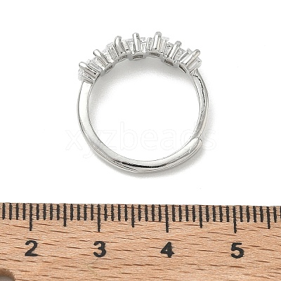 Adjustable Brass Micro Pave Cubic Zirconia Finger Rings RJEW-C163-26B-P-1