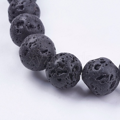 Natural Lava Rock Stone Bead Strands X-G-R193-18-14mm-1