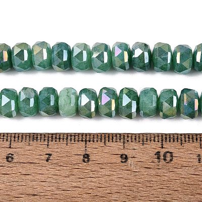 Electroplate Crackle Imitation Jade Glass Beads Strands EGLA-Q135-01A-C05-1