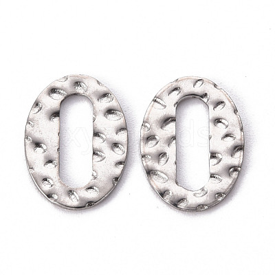 Non-Tarnish Hammered 201 Stainless Steel Linking Rings STAS-T052-17P-1