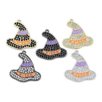 Rack Plating Brass Cubic Zirconia Pendants KK-D031-07-1