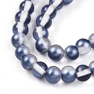 Baking Paint Transparent Glass Beads Strands DGLA-N011-6mm-08-1