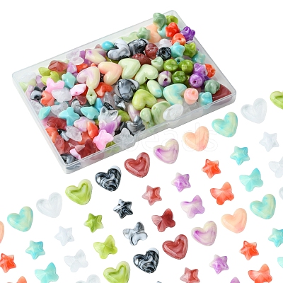 120Pcs 3 Styles Imitation Gemstone Acrylic Beads Sets OACR-FS0001-84-1