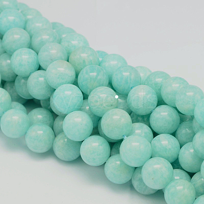 Round Natural Peru Amazonite Bead Strands G-L448-03-6mm-1