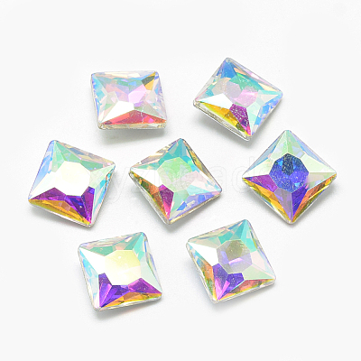 Pointed Back Glass Rhinestone Cabochons RGLA-T027-8x8mm-02-1