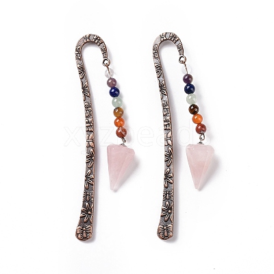 Natural Rose Quartz Bookmark AJEW-C025-01B-1