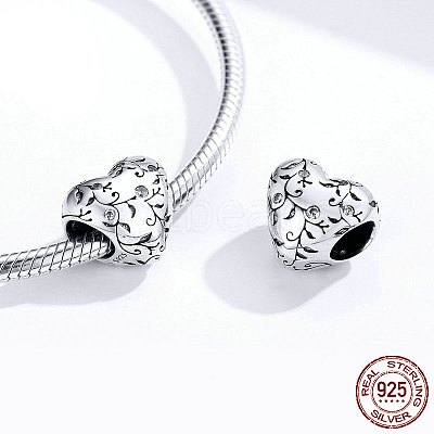 925 Sterling Silver Euorpean Beads STER-FF0012-02AS-1