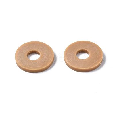 Flat Round Handmade Polymer Clay Beads CLAY-R067-10mm-37-1
