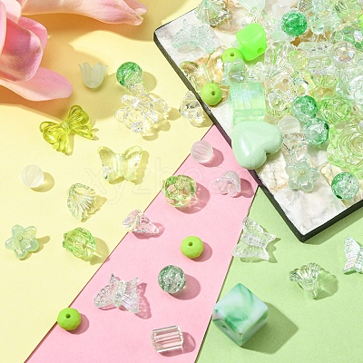 Opaque & Transparent Acrylic Beads MACR-YW0002-01D-1