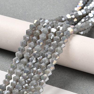Opaque Solid Color Electroplate Glass Beads Strands LS-GLAA-F029-P4mm-A14-1