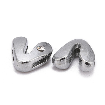 Letter Slider Beads for Watch Band Bracelet Making LS-ALRI-O012-V-NR-1
