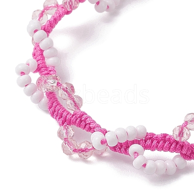 Glass Seed Beads Braided Beaded Bracelets for Women BJEW-MZ00215-01-1