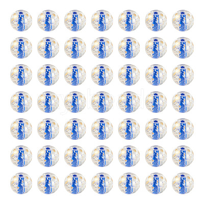100Pcs Crackle Transparent Glass Beads GLAA-TADJ0001-12D-1