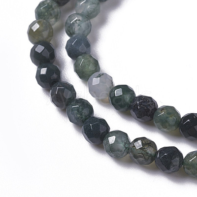 Natural Moss Agate Beads Strands X-G-F596-21-3mm-1