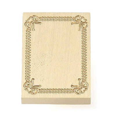 Rectangle Flower Frame Brass Stamp Heads AJEW-M037-04G-01-1