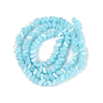 Electroplate Opaque Glass Beads Strands EGLA-Q139-01A-C15-1