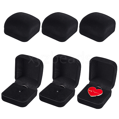 Plastic Cover with Velvet Brooch Packing Boxes VBOX-WH0012-06B-1