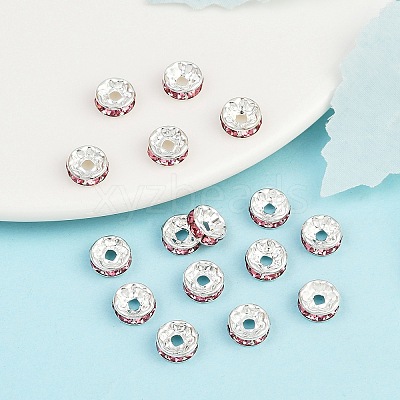 Brass Grade A Rhinestone Spacer Beads RB-A014-Z8mm-23S-1
