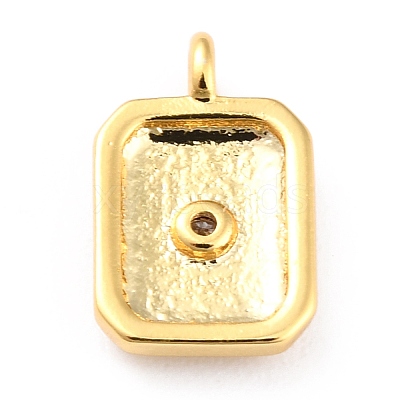 Brass Clear Cubic Zirconia Charms X-KK-J276-10G-1