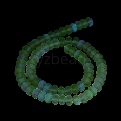Frosted Transparent Glass Beads Strands FGLA-M002-01H-1