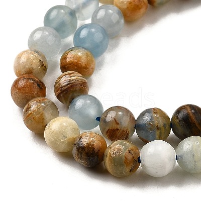 Natural Blue Calcite Beads Strands G-H312-C02-6mm-1