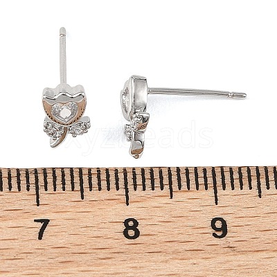 SHEGRACE Brass Micro Pave Cubic Zirconia Stud Earrings XGRQ4N571-707P-1