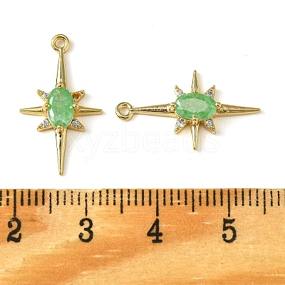 Brass Micro Pave Cubic Zirconia Pendants KK-M277-08G-05-1