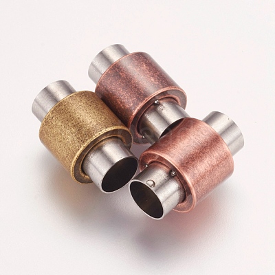 304 Stainless Steel Magnetic Clasps with Glue-in Ends STAS-F124-03-1