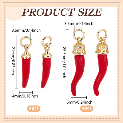8Pcs 2 Styles Brass Enamel Pendants KK-PH0012-72-1