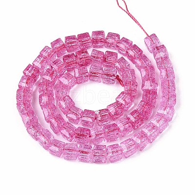 Crackle Transparent Glass Beads Strands GLAA-N062-6mm-07-1