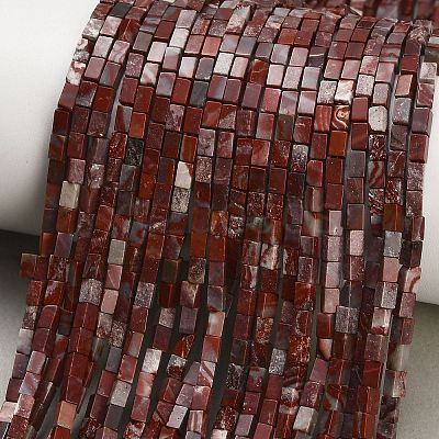 Natural Red Rainbow Jasper Beads Strands GG-CBA2498-B01-01-1