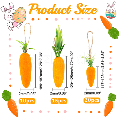 45Pcs 3 Style Flocky Foam Pendant Decoration HJEW-GL0001-03-1
