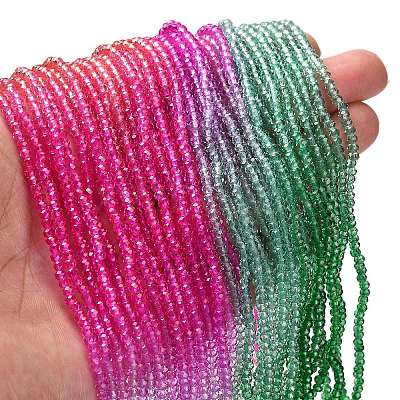 Transparent Painted Glass Beads Strands X-DGLA-A034-T2mm-A03-1