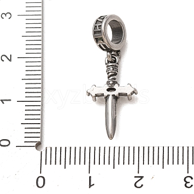 316 Surgical Stainless Steel & Rhinestone European Dangle Charms SA-CBA7555-17AS-02-1