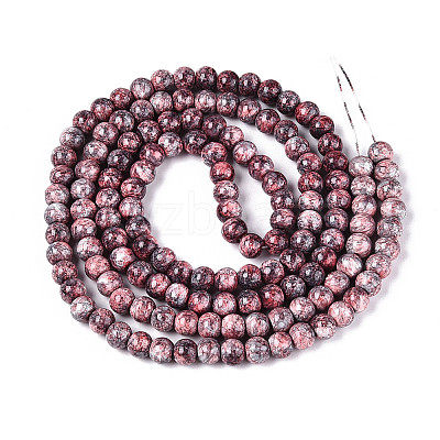 Baking Paint Glass Beads Strands DGLA-N016-6mm-04-1