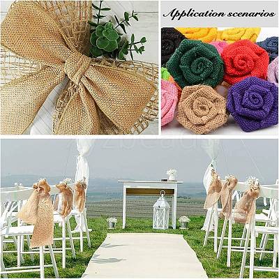 Polyester Imitation Burlap Ribbon OCOR-WH0032-21A-1