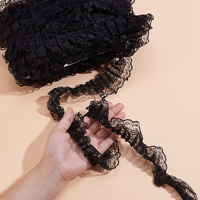20M Polyester Pleated Lace Trim OCOR-HY0001-20B-1