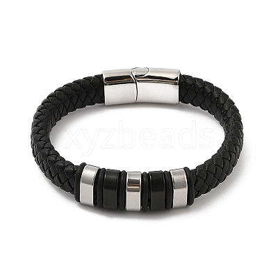 Braided Leather Cord Bracelets for Men BJEW-Z081-11P-01-1