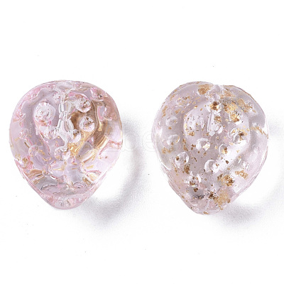 Transparent Spray Painted Glass Beads GLAA-R215-01-B04-1