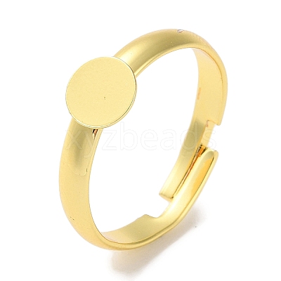 Rack Plating Adjustable Brass Ring Findings KK-F090-08G-01-1