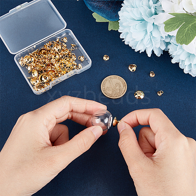 110Pcs 5 Size 304 Stainless Steel Bead Cap Pendant Bails STAS-BC0003-49-1
