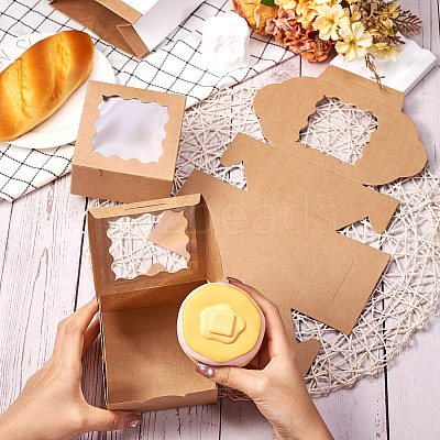Square Paper Biscuit Boxes with Lace Edged Square Clear Window CON-TAC0001-12A-02-1
