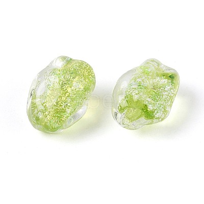 Handmade Foil Glass Beads Strands FOIL-N033-02E-1