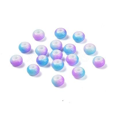 Opaque Spray Painted Glass Beads GLAA-G118-01N-1