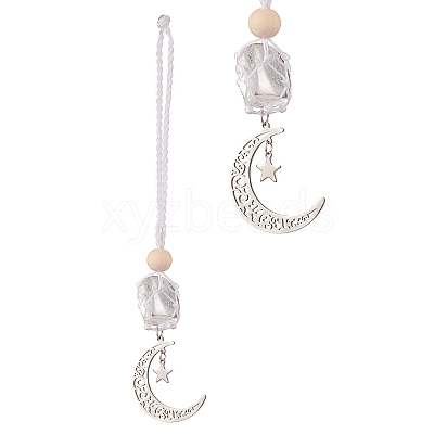 Moon 201 Stainless Steel Pendant Decorations HJEW-JM00958-03-1