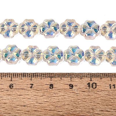 Baking Paint Electroplate Transparent Glass Beads Strands EGLA-Q136-04A-01-1