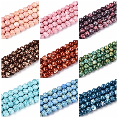 Baking Paint Glass Beads Strands DGLA-N016-6mm-M-1