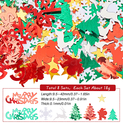 8 Sets Christmas Theme Plastic Cabochons KY-SC0002-22-1