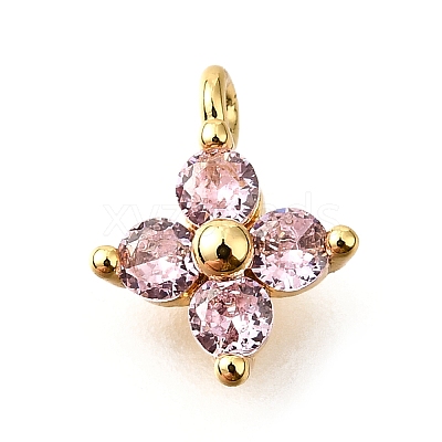 Brass Micro Pave Cubic Zirconia Pendants KK-D356-07H-G-1